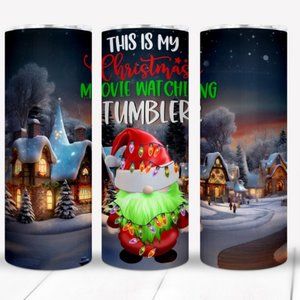 THIS IS MY CHRISTMAS MOVIE Tumbler - 20oz SS skinny tumbler & lid